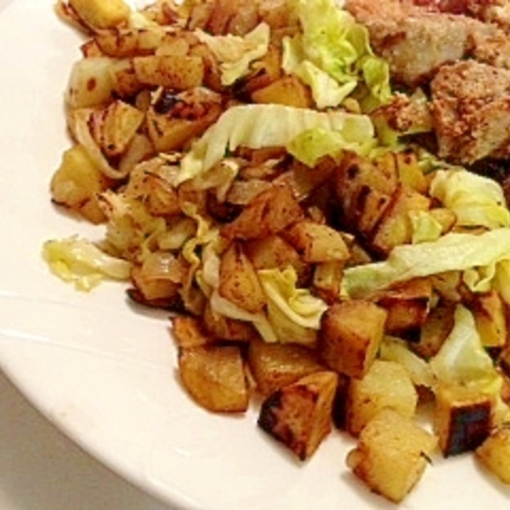 スパイスで炒めるだけ!おいもとキャベツのサブジ